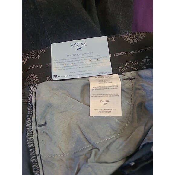 Riders by Lee Boot Cut Jeans Womens 16P Dark Wash Slender Stretch Comfort - Picture 6 of 6